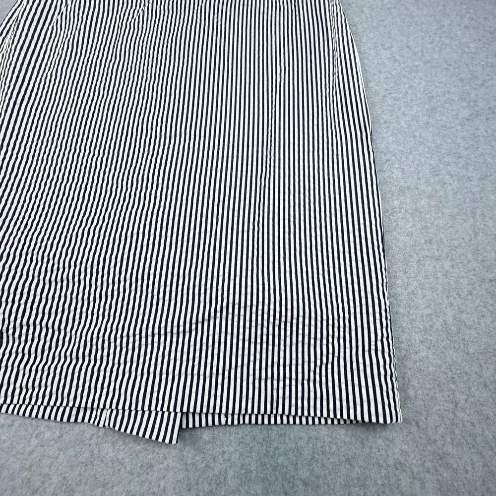 J.Crew Navy White Seersucker Striped Pencil Skirt Size 6